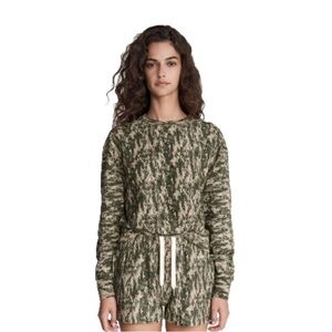 Rag & Bone City Sweatshirt Multi Army Green Size L